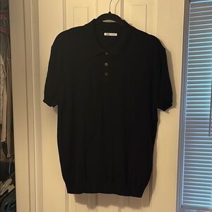 Zara Black Knit Polo Shirt Timeless Design